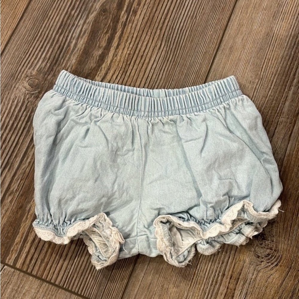 Sweet Honey ruffle jean bloomer shorts